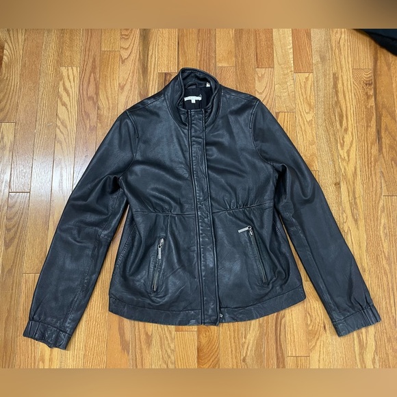 Vince Black Lambskin Leather Jacket - Picture 2 of 10